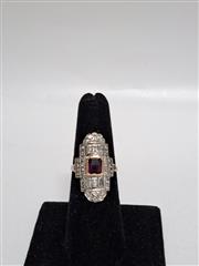 Vintage Rubellite Tourmaline Lady's Stone & Diamond Ring